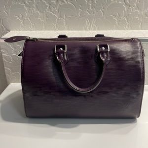 Used Louis Vuitton purple Epi leather Speedy 30